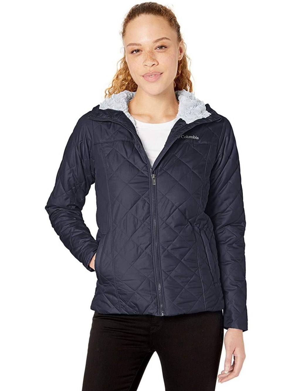 Columbia Womens Copper Crest Hooded Fleece-Lined Jacket Nocturnal S